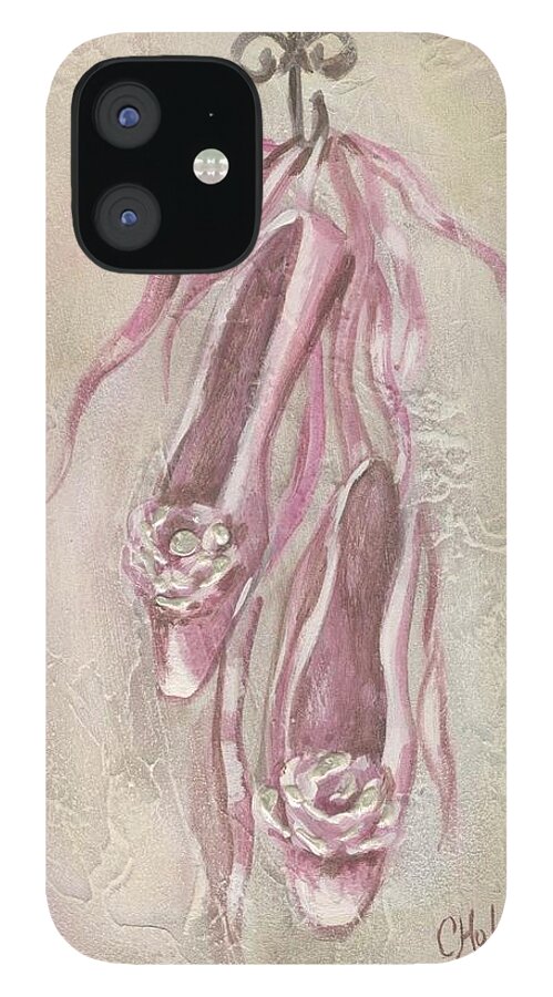 Ballet iPhone 12 Case featuring the painting Ballet Shoes Painting by Chris Hobel