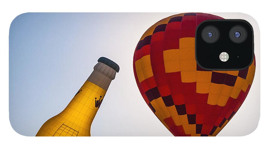 Hot Air Balloons iPhone 12 Case featuring the photograph Balloons at sunrise by Charles McCleanon