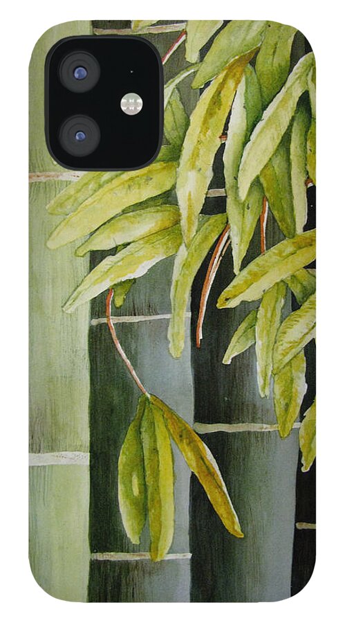 Bamboo iPhone 12 Case featuring the painting Bamboo by April Burton