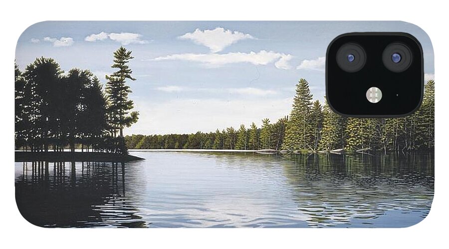 Landscapes iPhone 12 Case featuring the painting Bay on Lake Muskoka by Kenneth M Kirsch