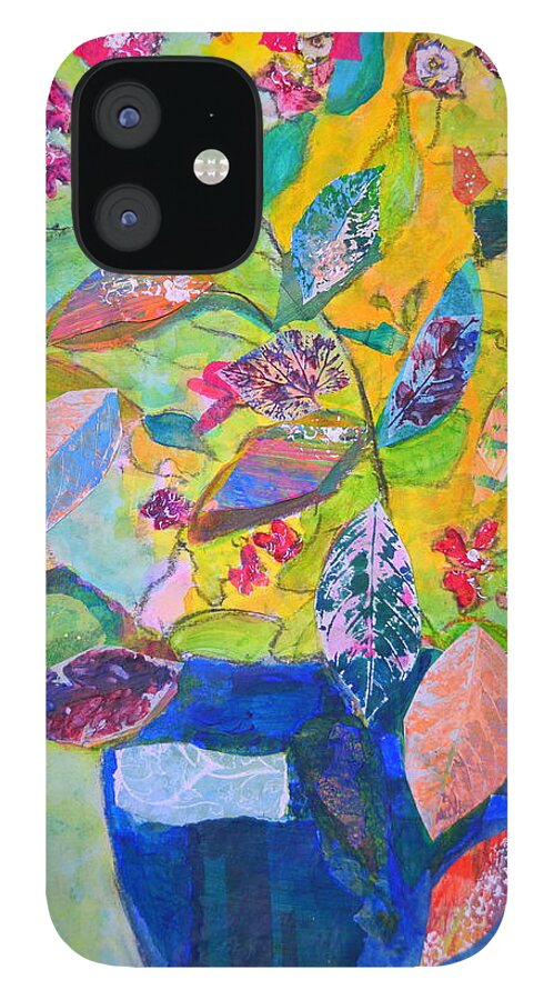 Begonias iPhone 12 Case featuring the mixed media Begonias by Julia Malakoff