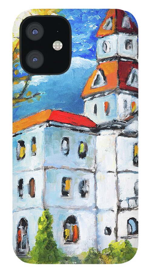 Benton County Courthouse iPhone 12 Case featuring the painting Benton County Courthouse at Night by Mike Bergen