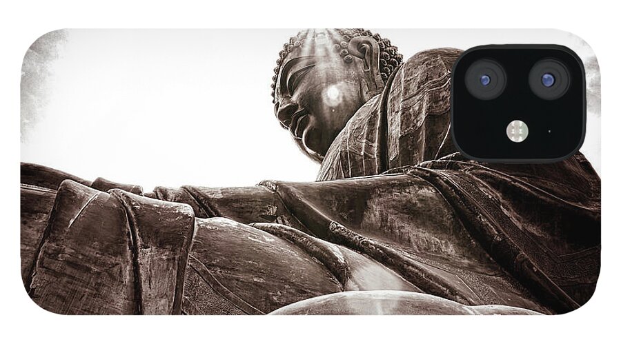 Tian Tan Buddha iPhone 12 Case featuring the digital art Big Buddha by Kevin McClish
