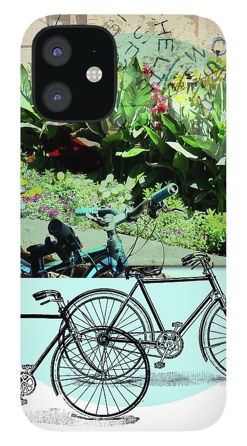 Poster iPhone 12 Case featuring the digital art Bike poster by Deb Nakano