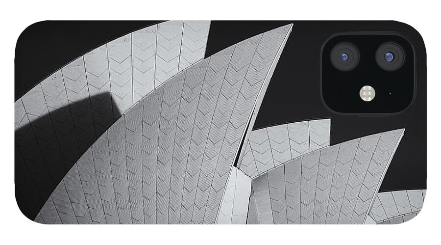 Black iPhone 12 Case featuring the photograph Black and White Shapes by Nicholas Blackwell