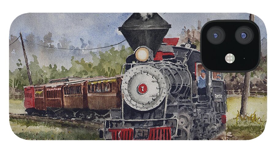 Train iPhone 12 Case featuring the painting Black Hills Central Number 7 by Sam Sidders