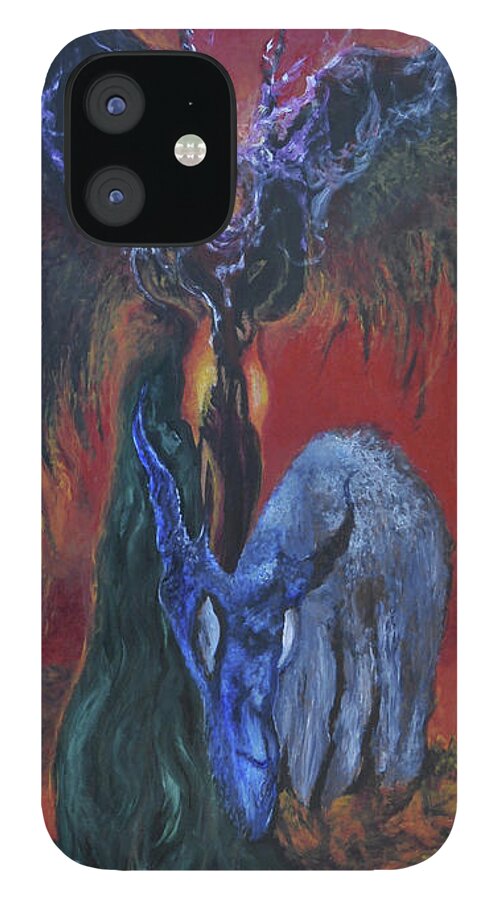 Ennis iPhone 12 Case featuring the painting Blackberry Thorn Psychosis by Christophe Ennis