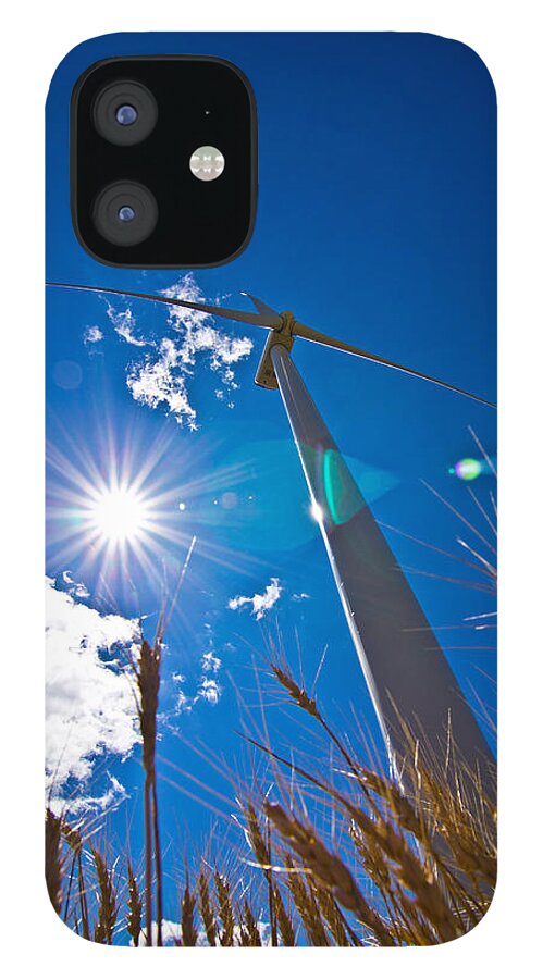 Windmills iPhone 12 Case featuring the photograph Blades in the Wheat by Jana Rosenkranz