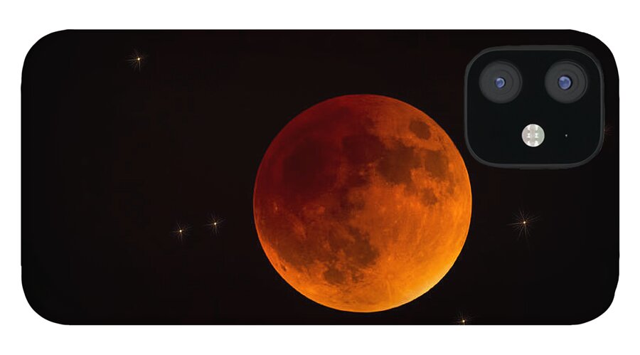 Blood Moon iPhone 12 Case featuring the photograph Blood Moon Lunar Eclipse 2015 by Saija Lehtonen