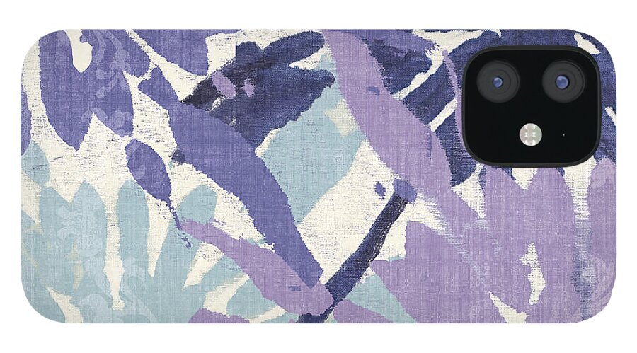 Ikat iPhone 12 Case featuring the painting Blue Curry II by Mindy Sommers