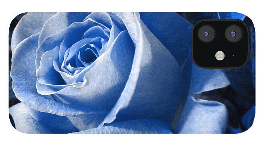 Blue iPhone 12 Case featuring the photograph Blue Rose by Shelley Jones
