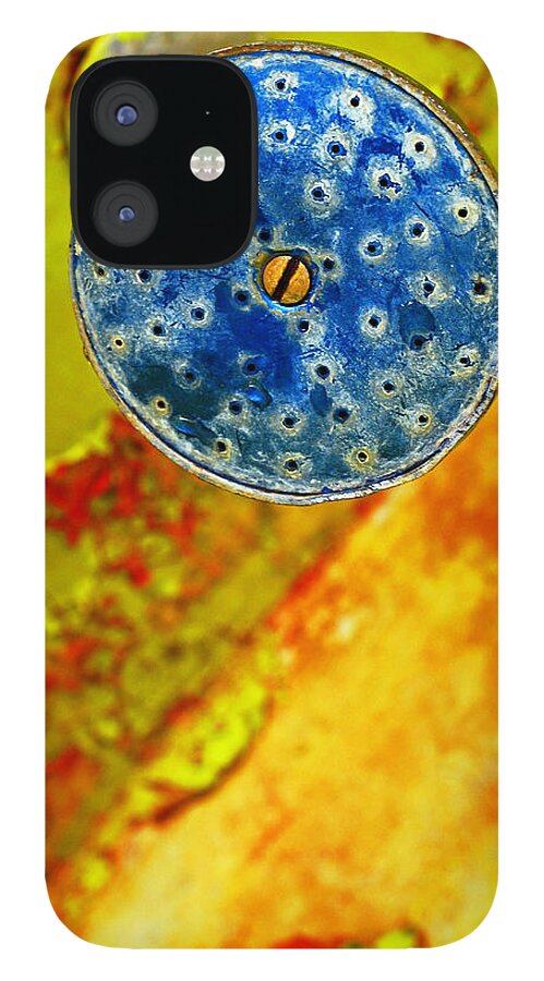 Shadow iPhone 12 Case featuring the photograph Blue Shower Head by Skip Hunt