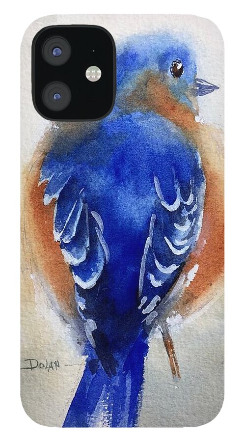 Bird iPhone 12 Case featuring the painting Bluebird #1 by Pat Dolan