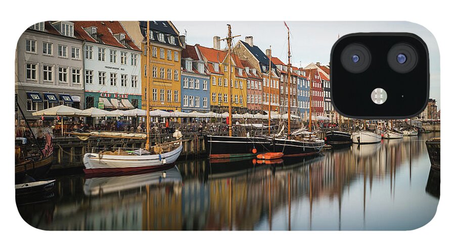 Copenhagen iPhone 12 Case featuring the photograph Boats at Nyhavn in Copenhagen by James Udall