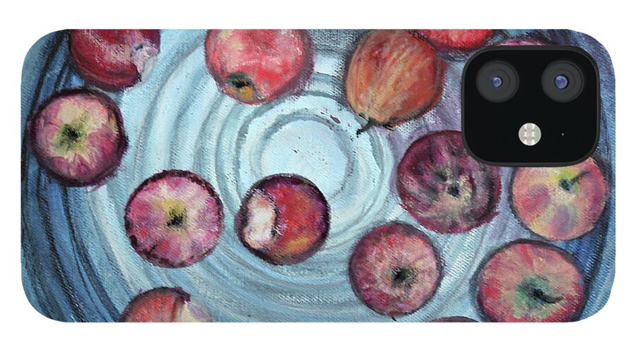 Still Life iPhone 12 Case featuring the painting Bobbing for Apples by Lyric Lucas