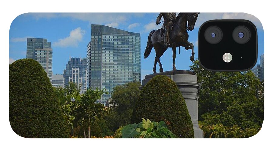 Boston Commons iPhone 12 Case featuring the photograph Boston Commons Statue by Tammie Miller