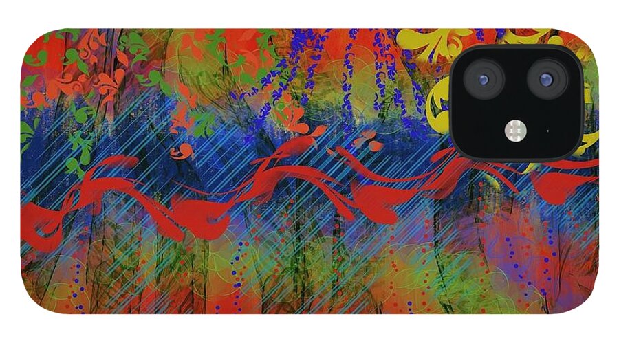 Abstract iPhone 12 Case featuring the digital art Boundless Energy by Sherry Killam
