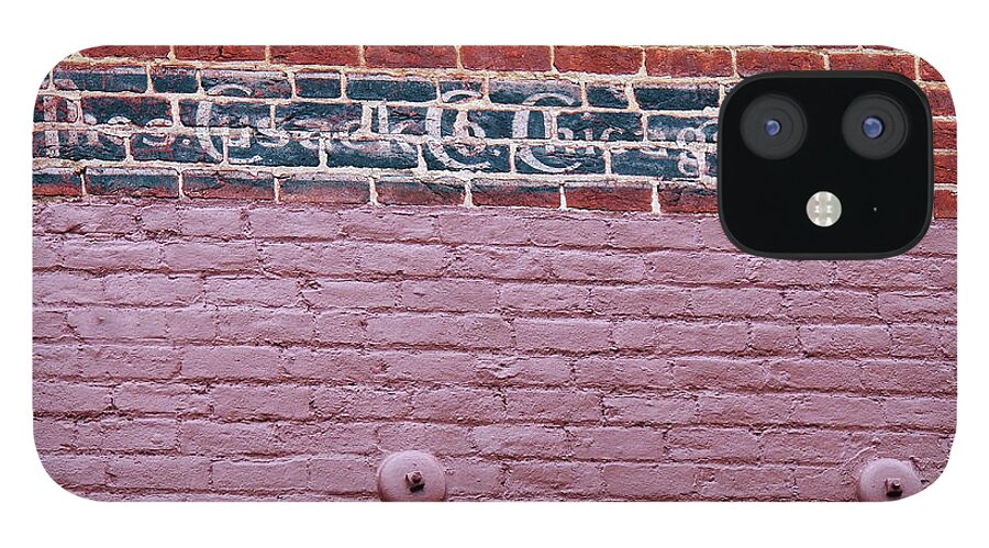 Brick Wall Ad iPhone 12 Case featuring the photograph Brick Wall Ad by Jennifer Robin