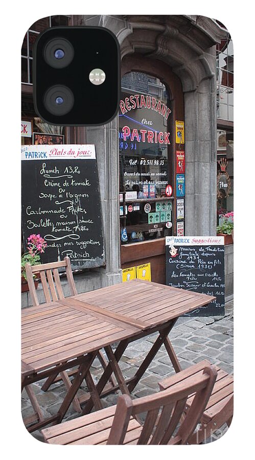 Europen iPhone 12 Case featuring the photograph Brussels - Restaurant Chez Patrick by Carol Groenen