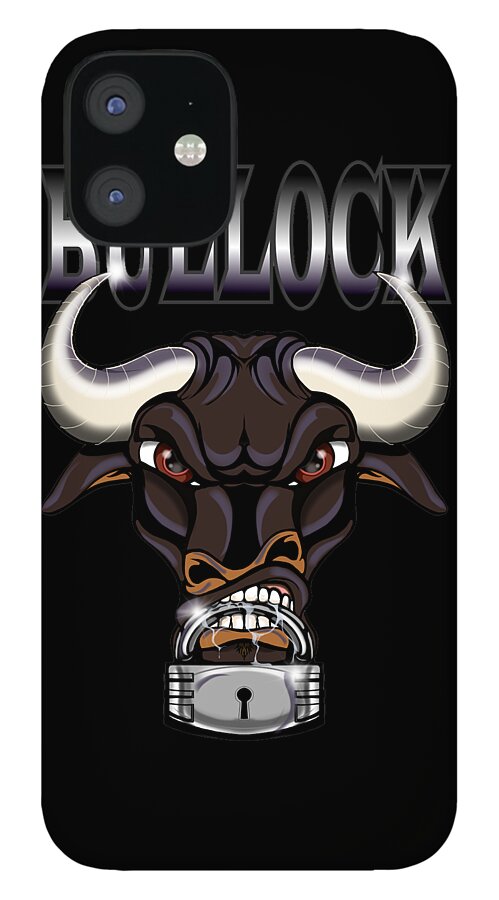 Beast iPhone 12 Case featuring the digital art Bullock by Demitrius Motion Bullock
