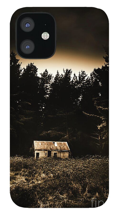 Woods iPhone 12 Case featuring the photograph Cabin in the woodlands by Jorgo Photography