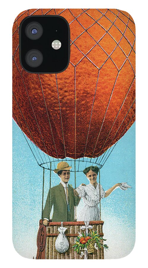 Orange iPhone 12 Case featuring the photograph California Honeymoon 1910 by Sad Hill - Bizarre Los Angeles Archive