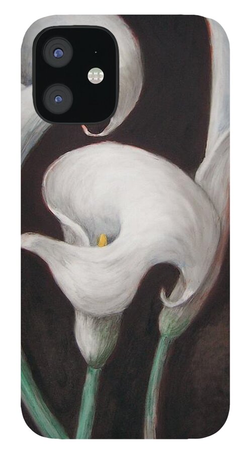 Floral iPhone 12 Case featuring the painting Calla Lily XXI by Mary Erbert