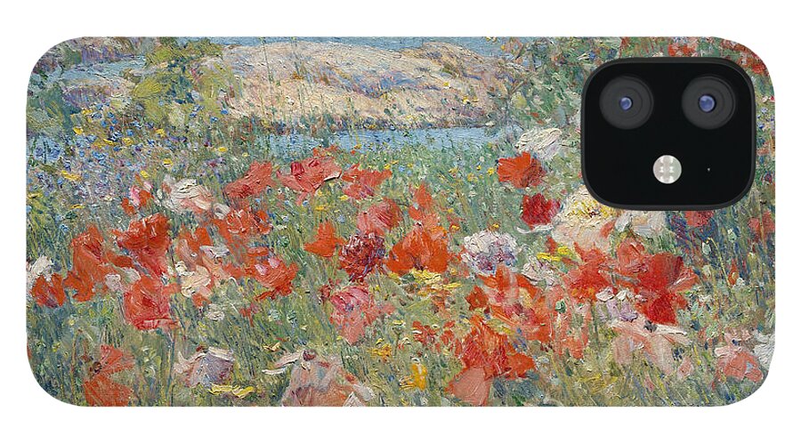 Childe Hassam iPhone 12 Case featuring the painting Celia Thaxter's Garden, Isles of Shoals, Maine by Childe Hassam