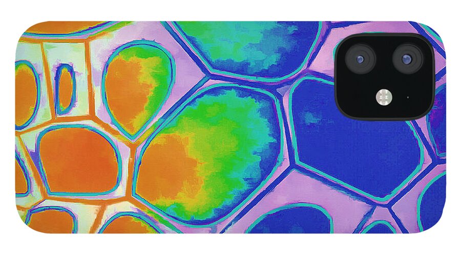 Painting iPhone 12 Case featuring the painting Cell Abstract 2 by Edward Fielding