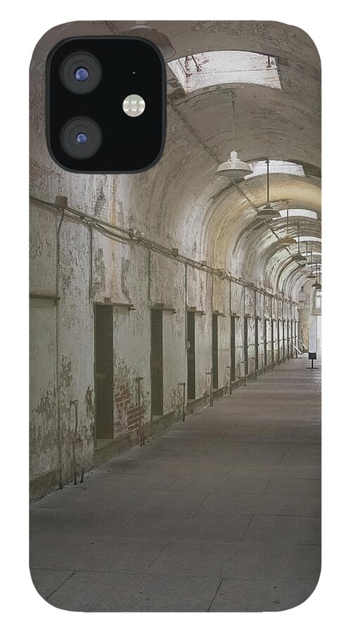 Eastern State Penitentiary iPhone 12 Case featuring the photograph Cellblock Hallway by Tom Singleton