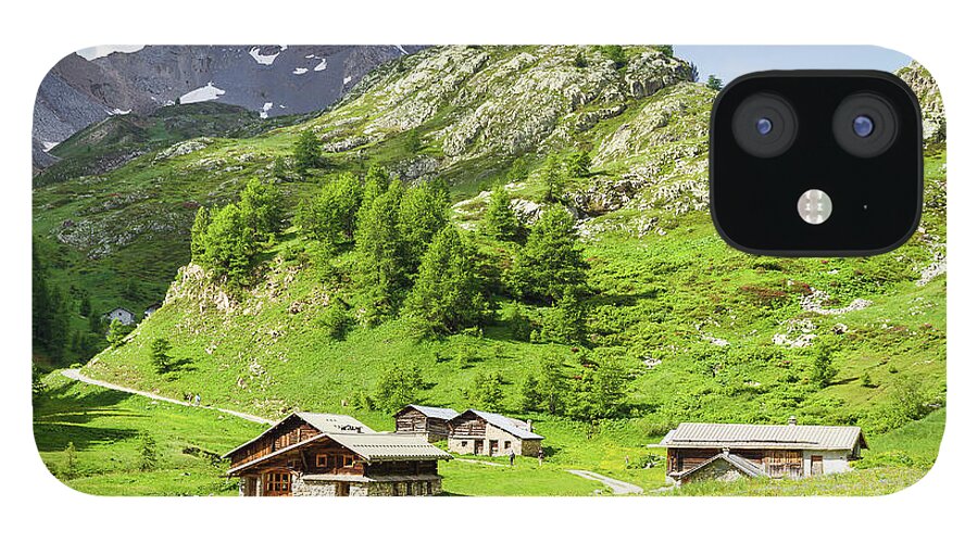 Log House iPhone 12 Case featuring the photograph Chalets de Clapeyto - 1 - French Alps by Paul MAURICE