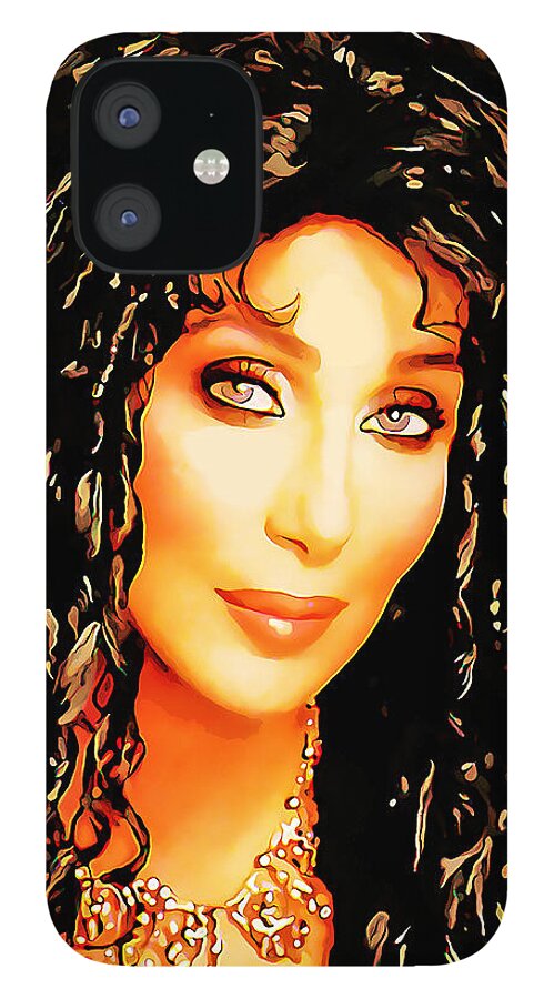 Cher iPhone 12 Case featuring the mixed media Cher by Marvin Blaine