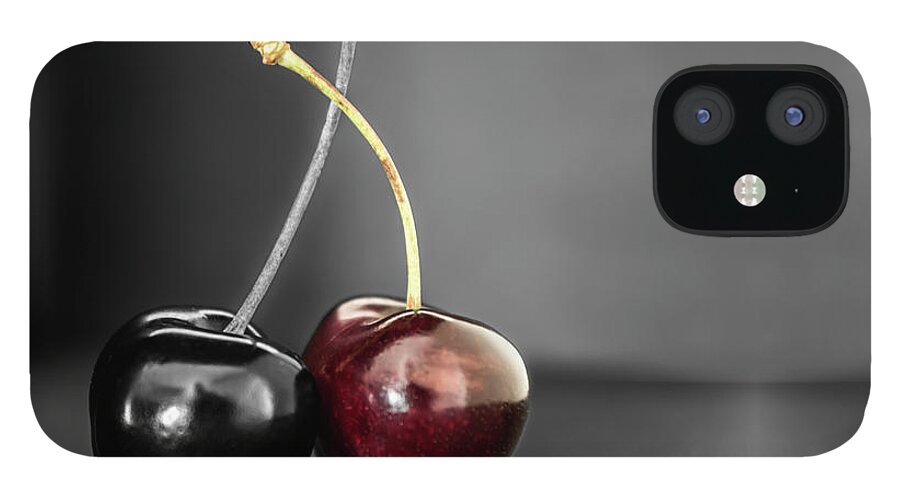 Composite iPhone 12 Case featuring the digital art Cherries by Wolfgang Stocker