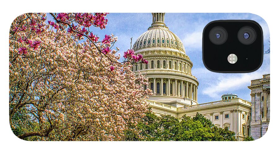 Cherry iPhone 12 Case featuring the photograph Cherry Blossoms at the Capitol by Nick Zelinsky Jr