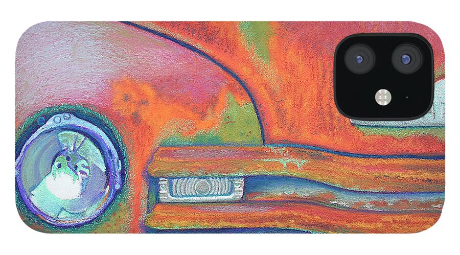 Chevy iPhone 12 Case featuring the pastel Chevy Rust by Tracy L Teeter 