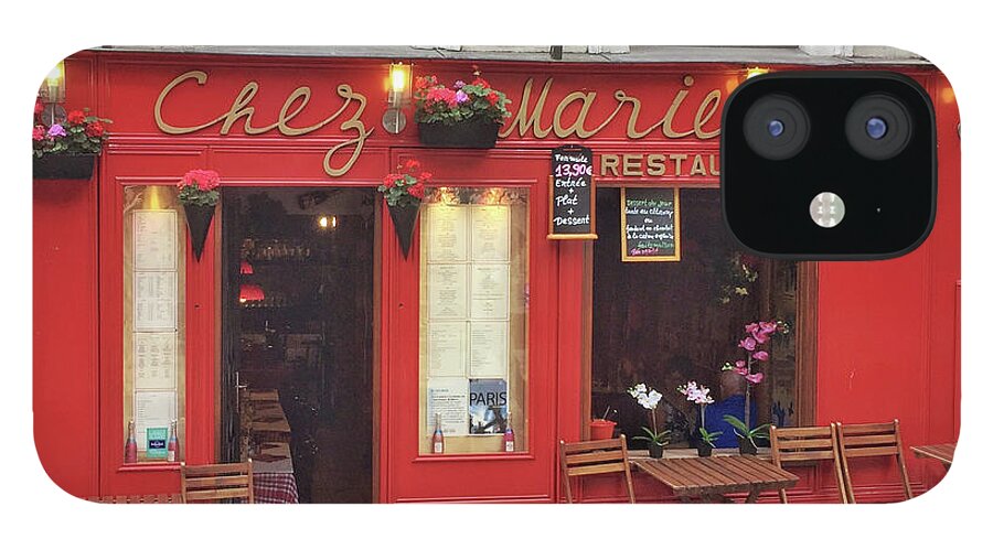 Frank Dimarco iPhone 12 Case featuring the photograph Chez Marie Restaurant, Montmartre, Paris by Frank DiMarco