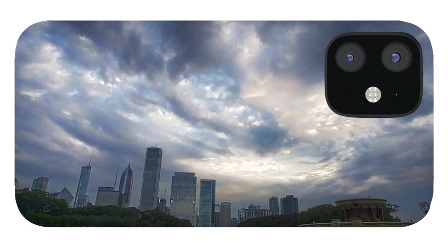 Chicago iPhone 12 Case featuring the photograph Chicago's Buckingham Fountain when it's turned off by Sven Brogren