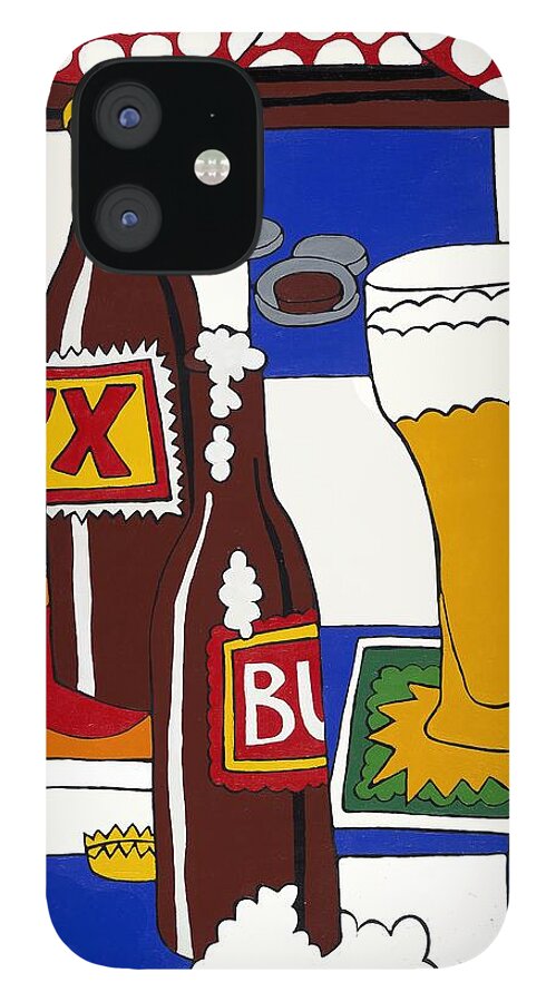 Beer iPhone 12 Case featuring the painting Chichis y Cervesas by Rojax Art