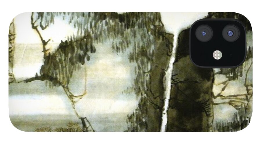 Chinese Painting iPhone 12 Case featuring the painting Chinese landscape #2 by Betty M M Wong