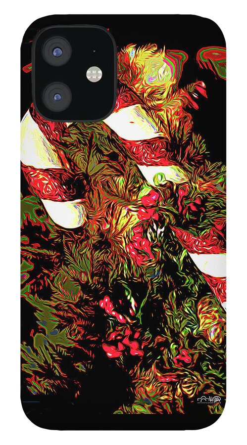 Christmas iPhone 12 Case featuring the digital art Christmas Decor by Barry Wills