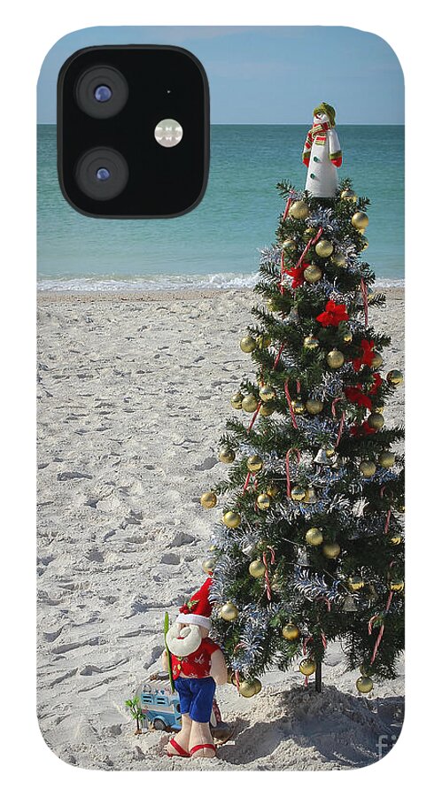 Anna Maria Island iPhone 12 Case featuring the photograph Christmas on the Beach by Liesl Walsh