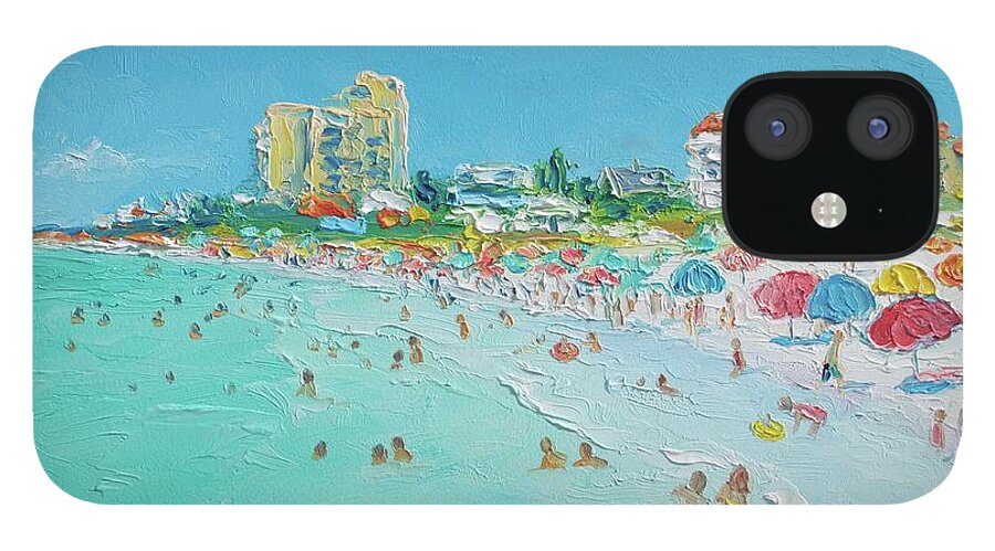 Beach iPhone 12 Case featuring the painting Clearwater Beach Florida by Jan Matson