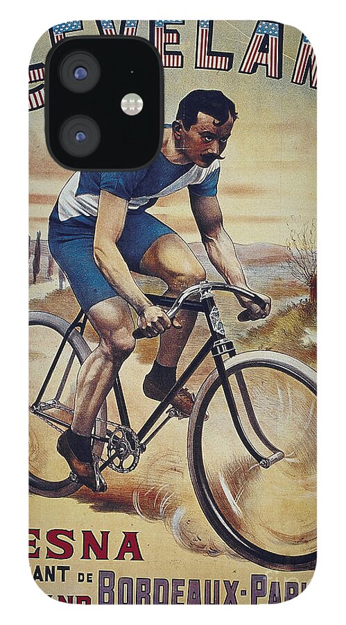 Cleveland iPhone 12 Case featuring the painting Cleveland Lesna Cleveland Gagnant Bordeaux Paris 1901 Vintage cycle poster by Vintage Collectables