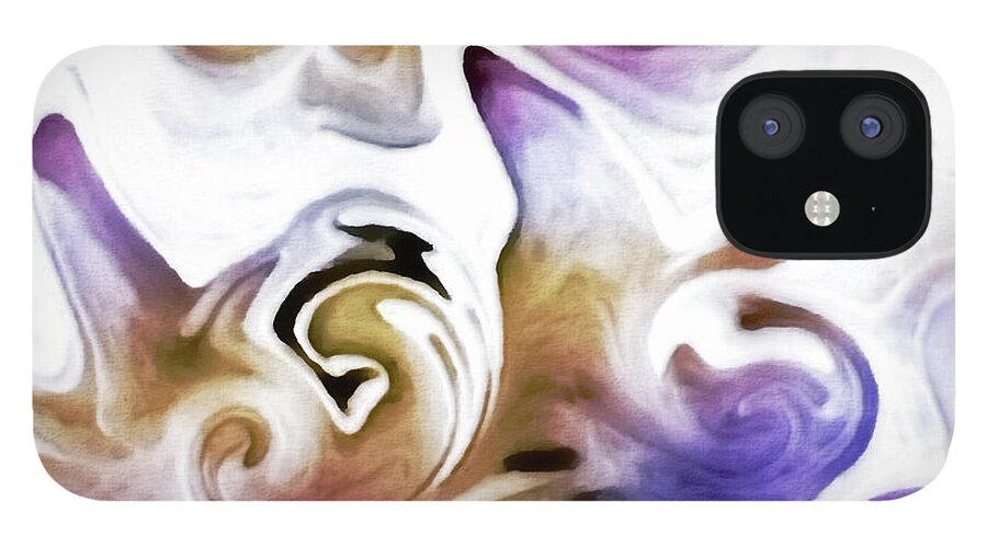 Abstract iPhone 12 Case featuring the digital art Clouded Dreams by DiDesigns Graphics