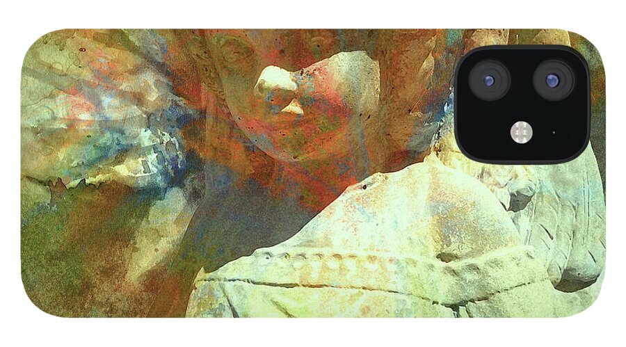 Guardian Angel iPhone 12 Case featuring the painting Color Me Angel by Francelle Theriot