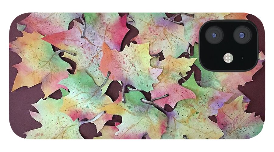 Leaves iPhone 12 Case featuring the painting Color of Leaves by Lyn DeLano