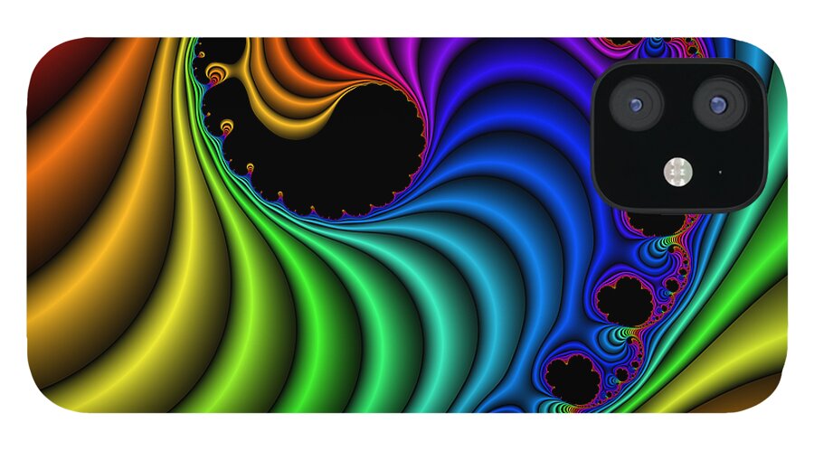 Abstract iPhone 12 Case featuring the digital art Color Ribs 116 by Rolf Bertram
