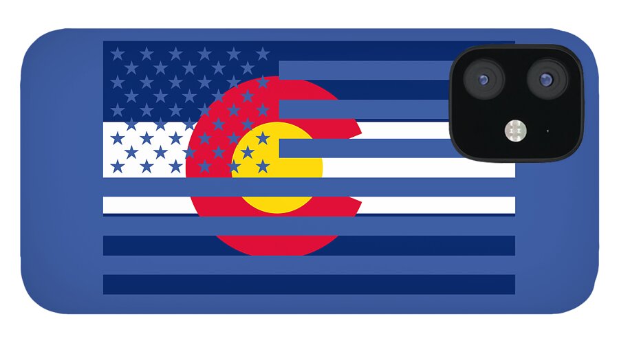 Colorado iPhone 12 Case featuring the digital art Colorado State Flag Graphic USA Styling by Garaga Designs