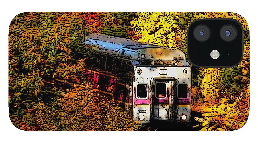  iPhone 12 Case featuring the painting Commuter Rail to Boston by Cliff Wilson