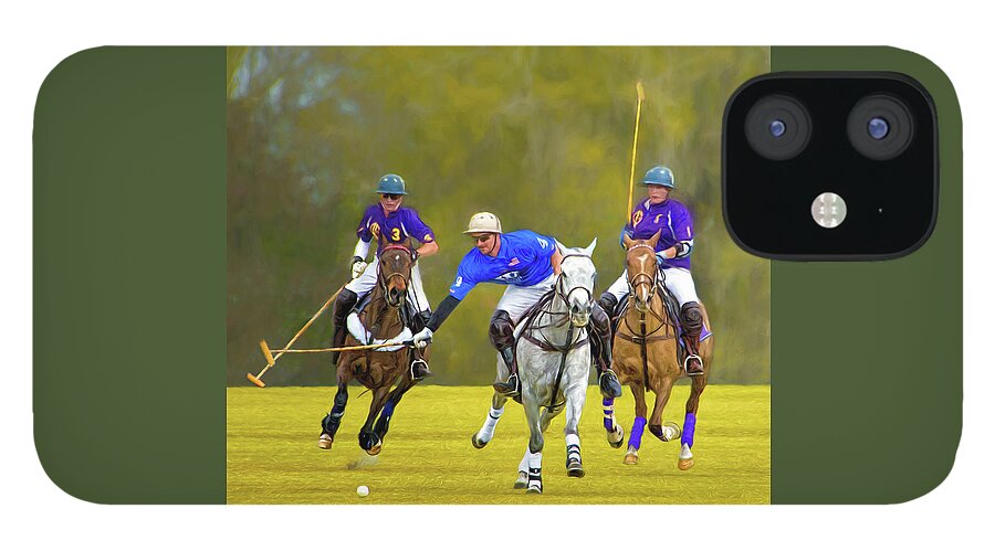 Polo iPhone 12 Case featuring the photograph Competition for the Ball - Polo by Mitch Spence